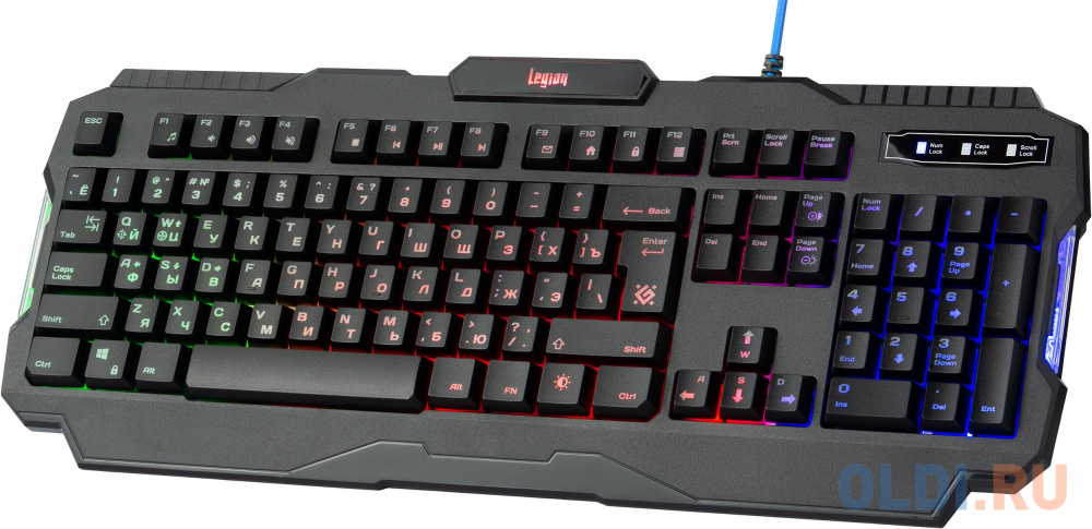 Клавиатура игровая DEFENDER Legion GK-010DL RU,RGB подсветка,19 Anti-Ghost,USB в Москвe