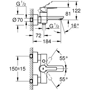 Смеситель для ванны Grohe Lineare New (33849001)