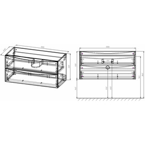 Тумба с раковиной Vincea Mia 100х46 G.White (VMC-2MC100GW, VBS-13100)