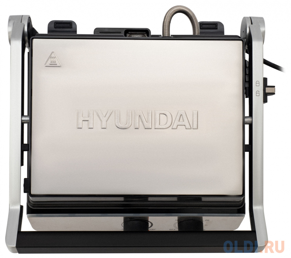 Электрогриль Hyundai HYG-3021 2000Вт черный/серебристый