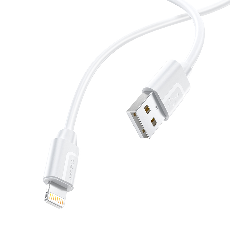 Кабель Lightning 8-pin-USB, 2.4A, 1м, белый Borofone Harmony BX55 (6931474747976)