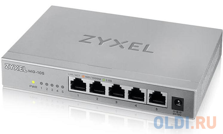 Zyxel MG-105 multi-gigabit switch, 5x1 / 2.5GE, desktop, silent в Москвe