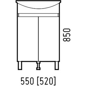 Тумба под раковину Corozo Джуно 52х30 белая (SD-00001546) в Москвe