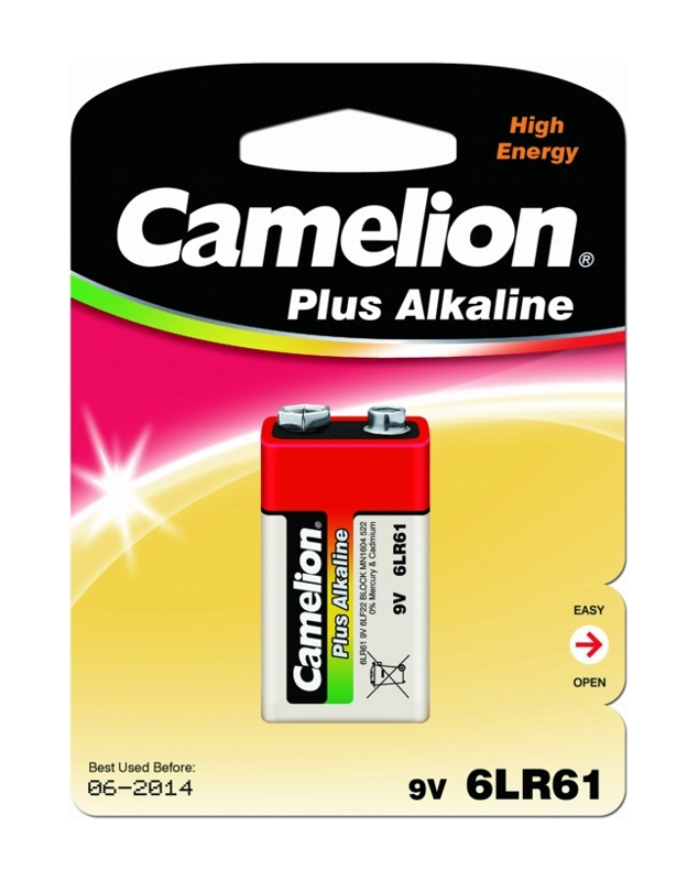 Батарейка КРОНА - Camelion Plus Alkaline 6LF22 6LR61-BP1 (1 штука)