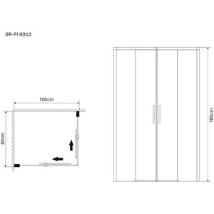 Душевой уголок Grossman Fly 80х100 прозрачный, хром (GR-8010Fl)