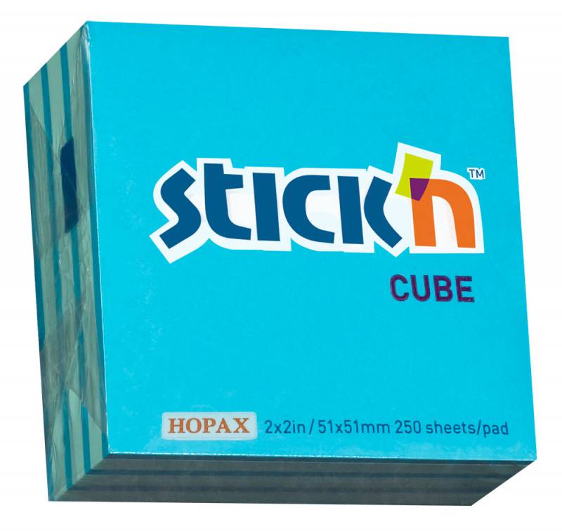 Блок самоклеящийся (стикеры) STICK`N, 250 листов, голубой (21337)