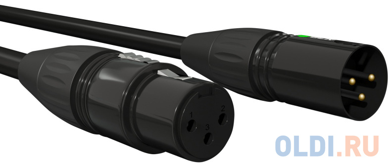 GCR Кабель 5.0m микрофонный XLR M / XLR F , черный, AL case черный, GCR-53373