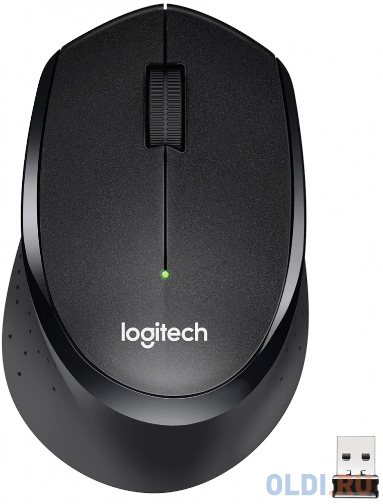 Мышь беспроводная Logitech M330 Silent Plus Black (черная, оптическая, 1000dpi, 2.4 GHz/USB-ресивер, бесшумная, под правую руку) (арт. 910-004924, M/N