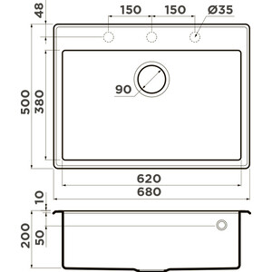 Кухонная мойка Omoikiri Tedori 68 BE ваниль (4993965)