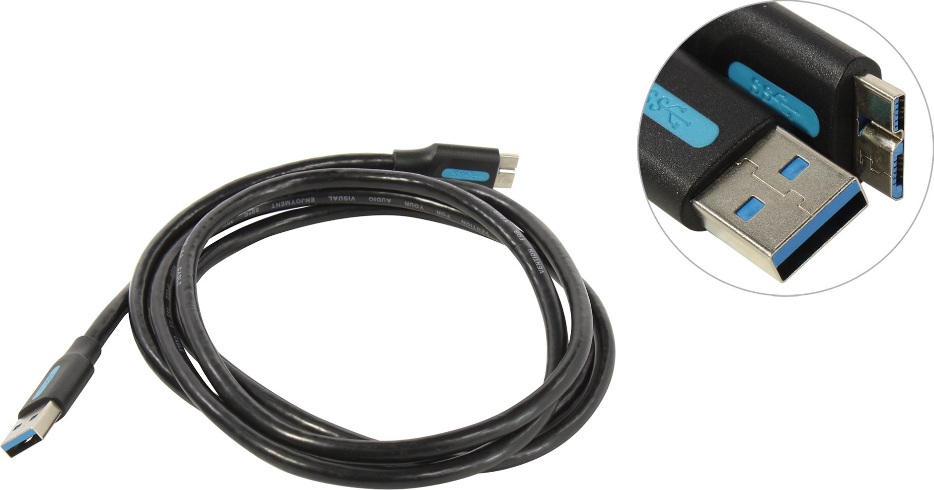 Кабель USB 3.0(Am)-Micro USB 3.0(Bm), 1.5м, черный Vention (COPBG)