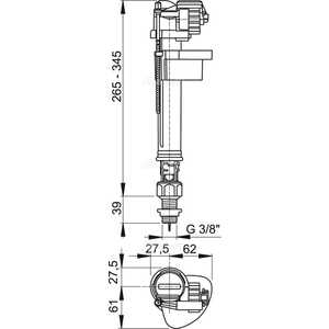 Впускной механизм AlcaPlast 3/8'' нижняя подводка (A17-3/8'')