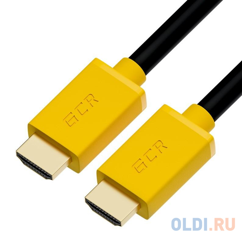 Кабель HDMI 5м Green Connection GCR-HM441-5.0m круглый черный/желтый