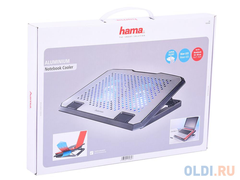 Подставка для ноутбука Hama H-53064 охлаждающая серебристый