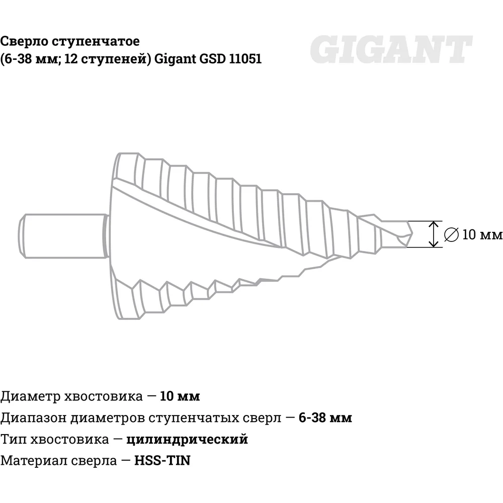 Ступенчатое сверло Gigant в Москвe