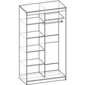 Шкаф купе БАРОНС ГРУПП РИФ-2 зеркало вариант 5 200x90х60