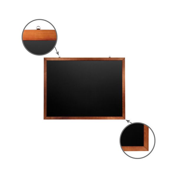 Доска для мела магнитная (90х120 см), черная, деревянная окрашенная рамка, BRAUBERG, 236893