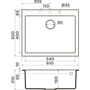 Кухонная мойка Omoikiri Bosen 61A-GB графит (4993824) в Москвe