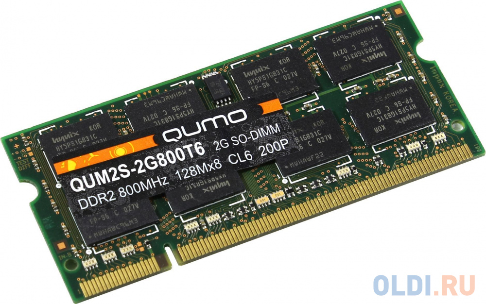 Оперативная память для ноутбука QUMO QUM2S-2G800T6 SO-DIMM 2Gb DDR2 800 MHz QUM2S-2G800T6