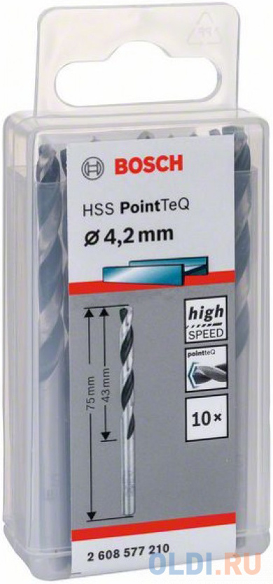 Набор сверл по металлу Bosch HSS PointTeQ 4,2 мм (2608577210) 10шт в Москвe