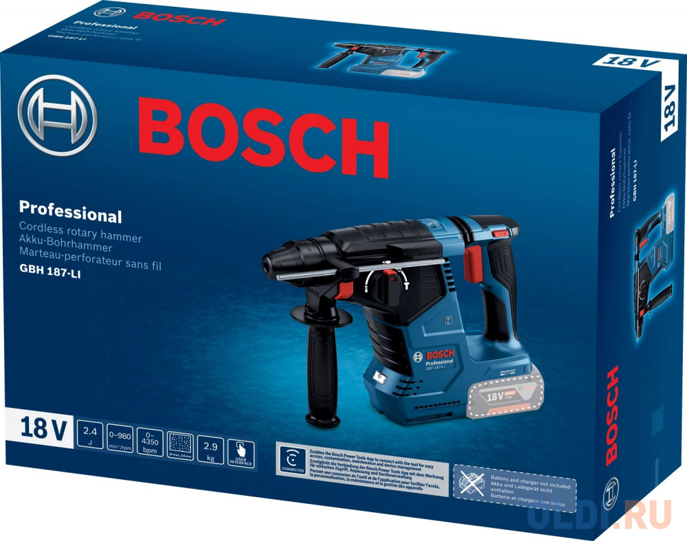 Bosch Акк. Перфоратор GBH 187-LI (соло) 0611923020