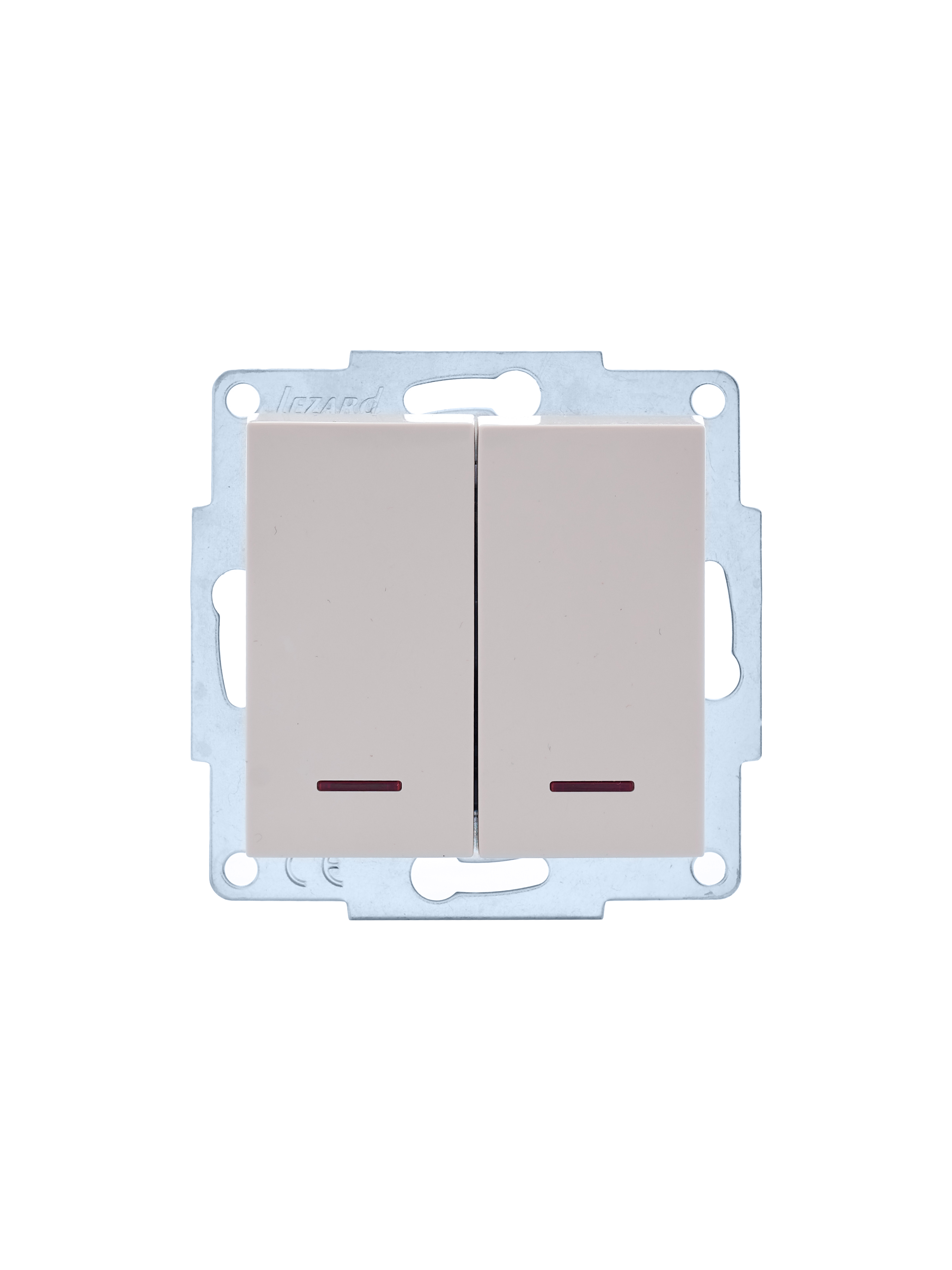 Выключатель LEZARD VESNA 742-0388-112, 2кл., индикатор/подсветка, скрытый монтаж, механизм без накладки и рамки, кремовый (742-0388-112)