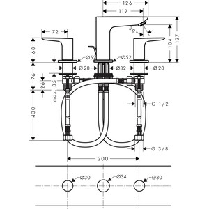 Смеситель для раковины Hansgrohe Talis E с донным клапаном, шлифованная бронза (71733140)