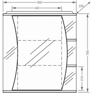 Зеркальный шкаф Stella Polar Пелаго 65/C с подсветкой (SP-00000055)