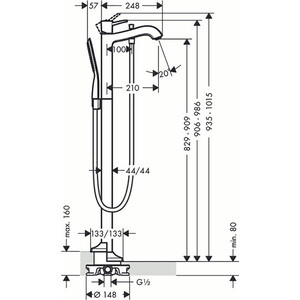 Смеситель для ванны Hansgrohe Metropol Classic для механизма 10452180, хром/золото (31445090)