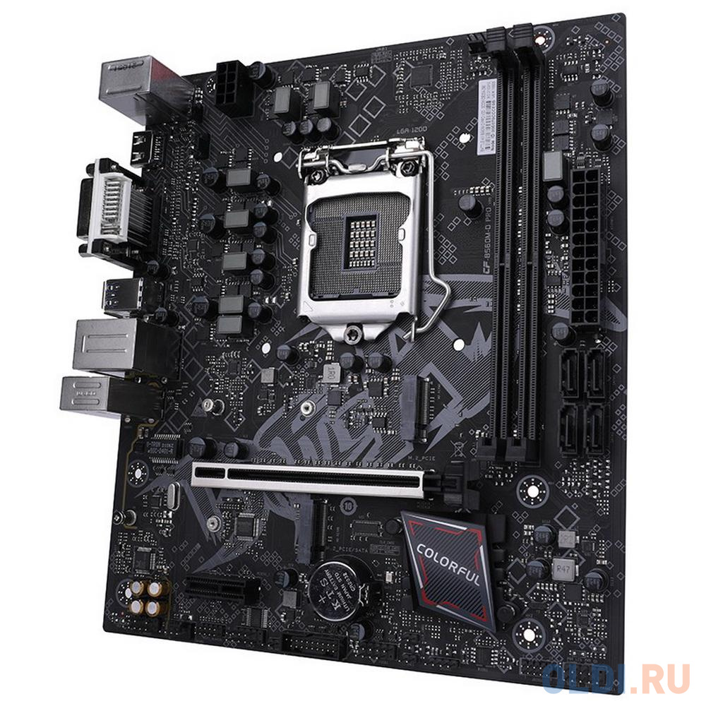 Материнская плата COLORFUL BATTLE-AX B560M-D PRO V20, Socket 1200, Intel®B560, 2xDDR4-3200, D-SUB+DVI-D+HDMI, 1xPCI-Ex16, 1xPCI-Ex1, 4xSATA3, 2xM.2, 6