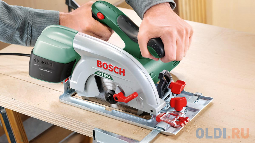 Циркулярная пила (дисковая) Bosch PKS 55 A 1200Вт (ручная) D диска.:160мм (0603501000)