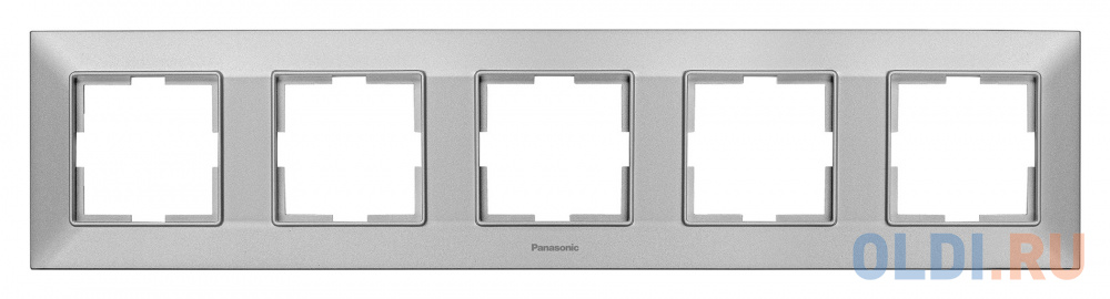 Рамка Panasonic Arkedia Slim WNTF08052SL-RU 5x горизонтальный монтаж пластик серебро (упак.:1шт)