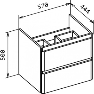 Тумба под раковину BelBagno Albano-Cer 60 Bianco Lucido (ALBANO-CER-600-2C-SO-BL)