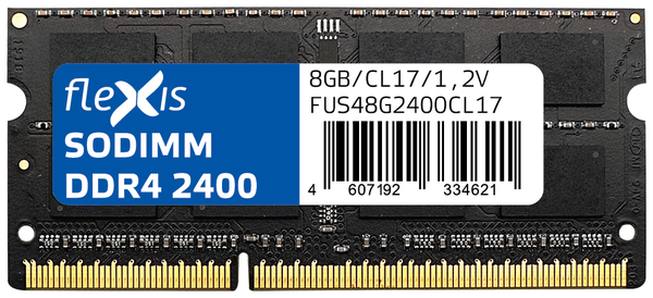 Память DDR4 SODIMM 8Gb, 2400MHz, CL17, 1.2 В, Flexis (FUS48G2400CL17) Retail