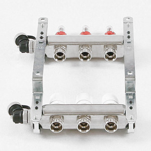Коллекторная группа Uni-Fitt 1''х3/4'' 3 выходов с расходомерами и термостатическими вентилями (450I4303)