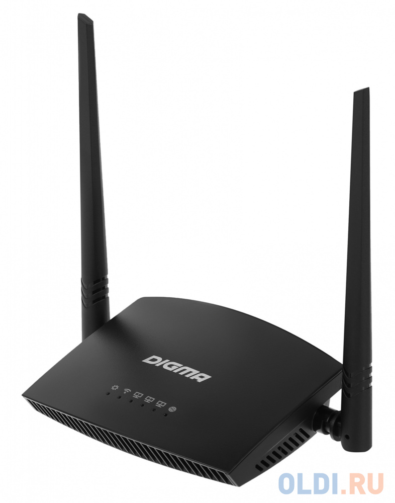 Wi-Fi роутер Digma DWR-N301,  N300,  черный