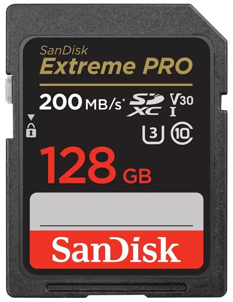 Карта памяти 128Gb SanDisk Extreme SDXC Class 10 UHS-I U3 V30 (180/90 MB/s)