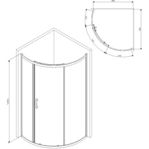 Душевой уголок Am.Pm Like 90x90 тонированный, матовый хром (W83G-315-090CG64)