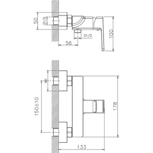 Смеситель для душа Haiba с гигиенической лейкой, хром (HB55176) в Москвe