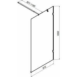 Душевая перегородка Am.Pm X-Joy 100х195 прозрачная, черная (W94WI-100-F1-BTE) в Москвe