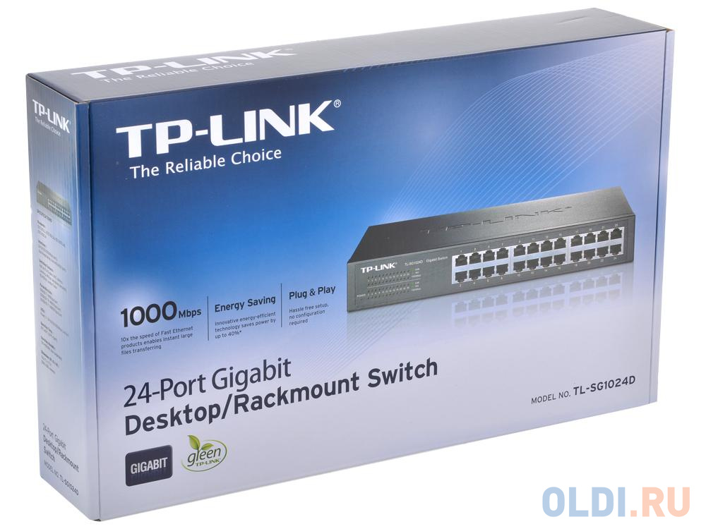 Коммутатор TP-LINK TL-SG1024D 24-портовый гигабитный настольный/монтируемый в стойку коммутатор в Москвe