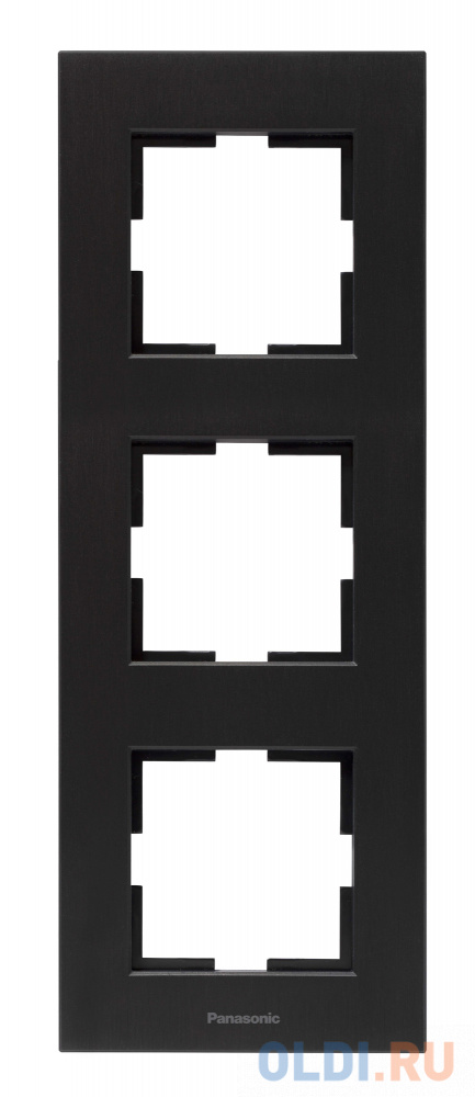 Рамка Panasonic Karre Plus WKTF08133AB-RU 3x вертикальный монтаж металл черный (упак.:1шт)