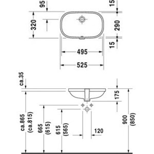 Раковина встраиваемая Duravit D-code 50х29 (0338490000) в Москвe