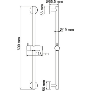 Душевая штанга Wasserkraft хром (A122)