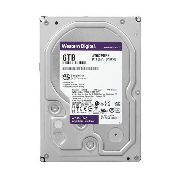 Жесткий диск HDD Western Digital Purple 6ТБ (WD62PURZ )