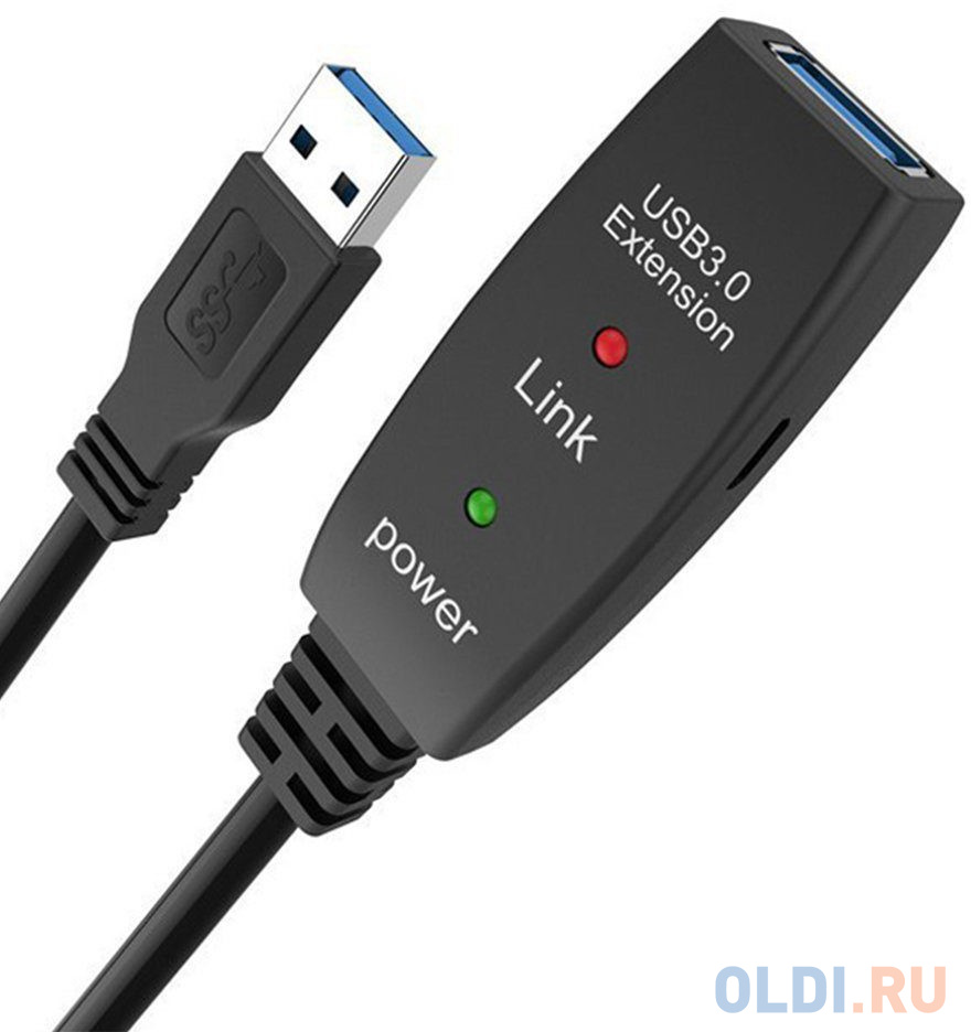 Кабель-адаптер USB3.0-repeater, удлинительный активный <Am-->Af> 15м Aopen/qust<ACU827A-15M>