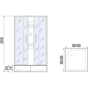 Душевая кабина River Quadro Б/К 80/24 МТ