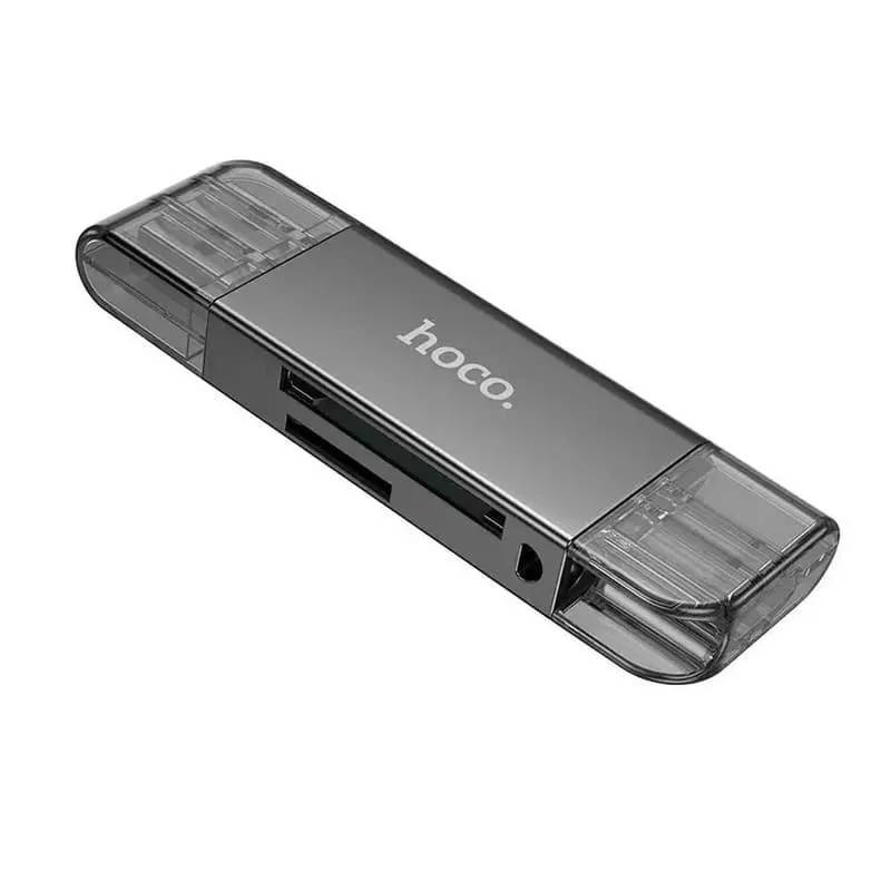 Карт-ридер Hoco HB39 2-in-1 USB-A/USB-C/microSD Grey 6942007604819