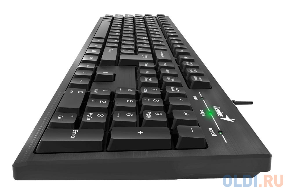 Клавиатура Genius Smart KB-101 Black, классическая расскладная, SmartGenius, влагоустойчивая, клавишь 105, провод 1,5 м, USB