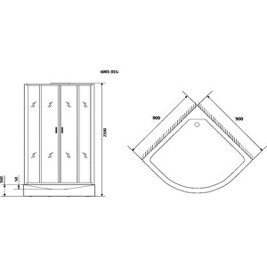 Душевая кабина Niagara NG-6001-01G 90х90х210