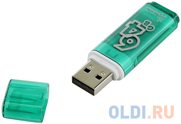 Внешний накопитель 64Gb USB Drive <USB2.0 Smartbuy Glossy series Green (SB64GBGS-G)